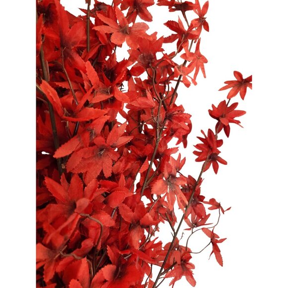 Artificial Red Maple Leaf Stems Fall Filler Floral Decor - Set Of 3 - Picture 4 of 14